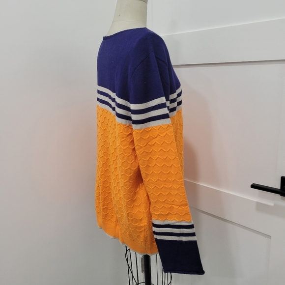 NWOT Women's Winter Colorblock Pullover Sweaters Round Neck Striped Size XXXL - Picture 3 of 9